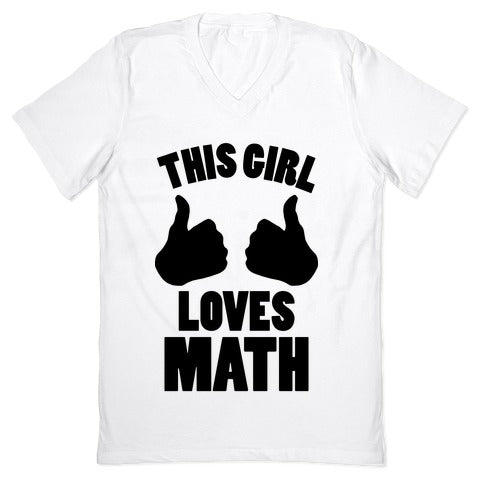 This Girl Loves Math V-Neck